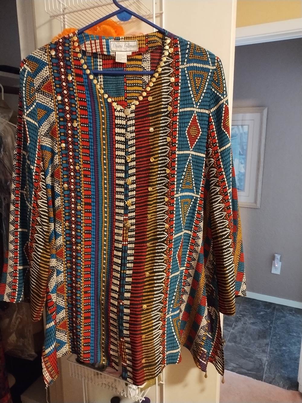 Diane Gilman 100% silk statement jacket